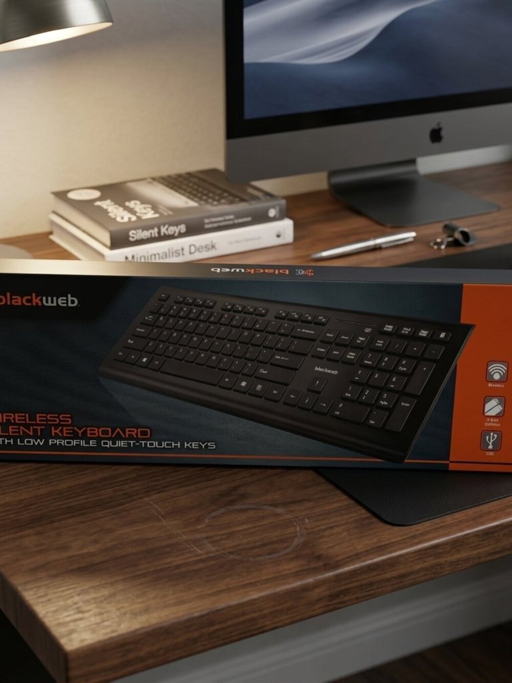 Blackweb Wireless Silent Keyboard 2.4GHz Low Profile Quiet Touch Keys New Sealed